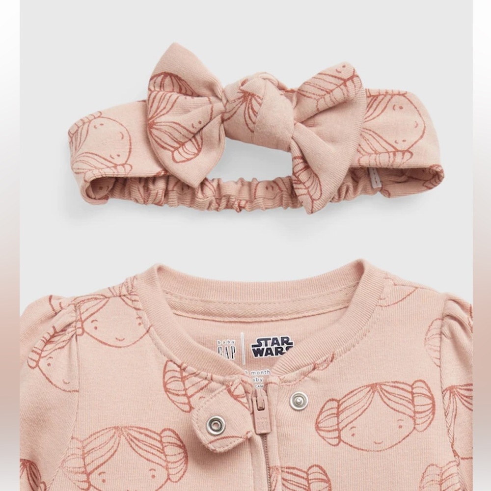 NWT Princess Leah Onesie with Matching Bow Size 0-3M and 3-6M! - Picture 3 of 8